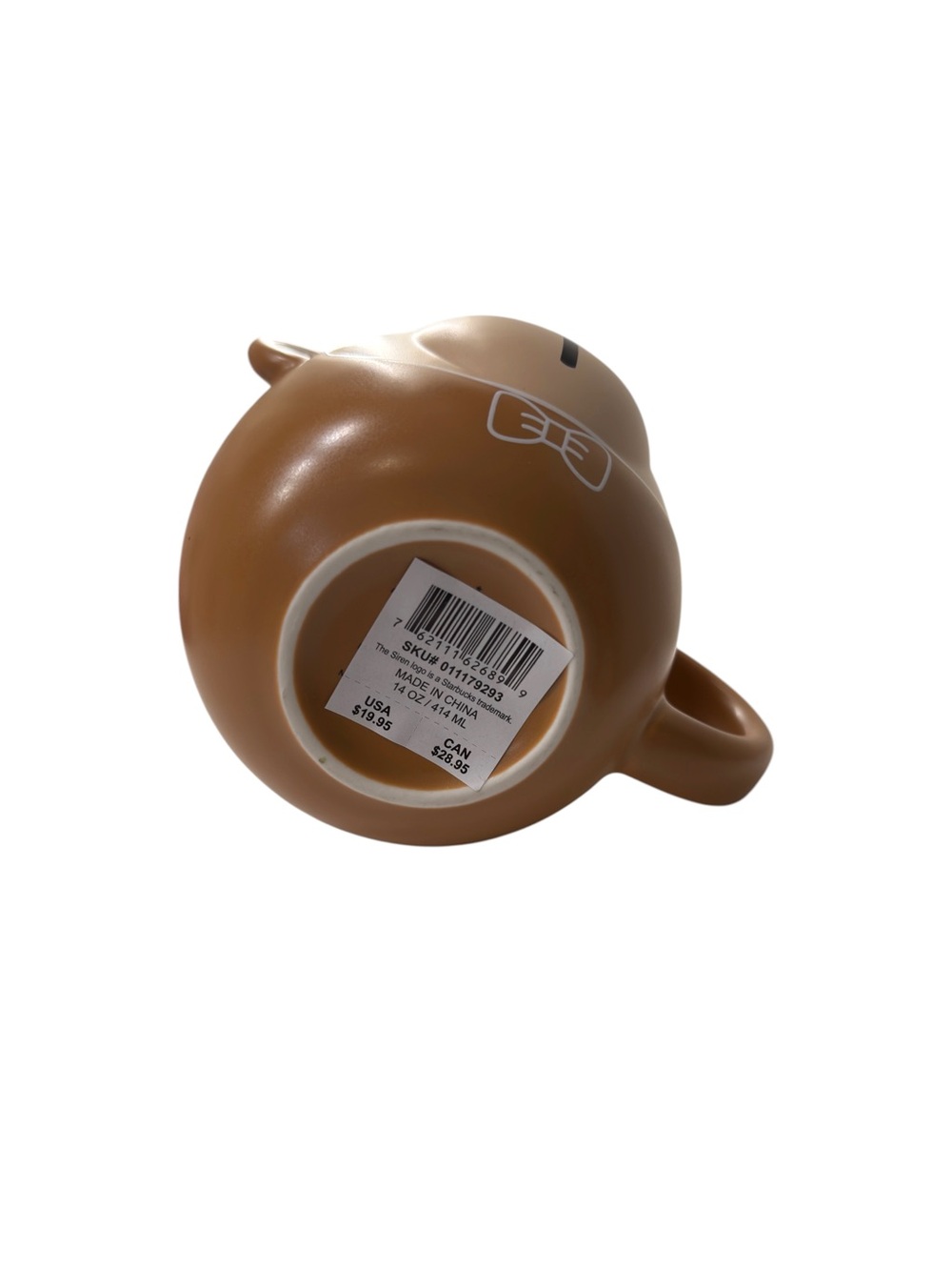 Starbucks 2025 Winter Bearista Brown Ceramic Mug 14 oz Bear Face Coffee Cup New - Picture 4 of 6
